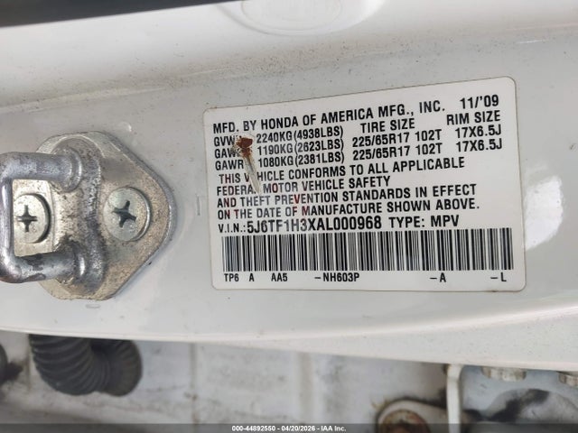 Aukcja sprzedaży 2010 Honda Accord Crosstour Ex, vin: 5J6TF1H3XAL000968, numer aukcji: 44892550