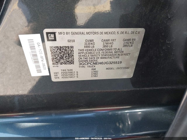 3GCPCNEH0JG325519 Chevrolet Silverado 1500 Wt