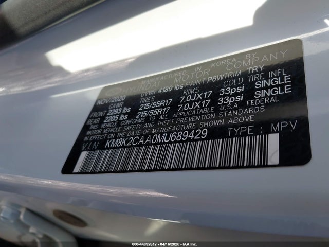 KM8K2CAA0MU689429 Hyundai Kona Sel