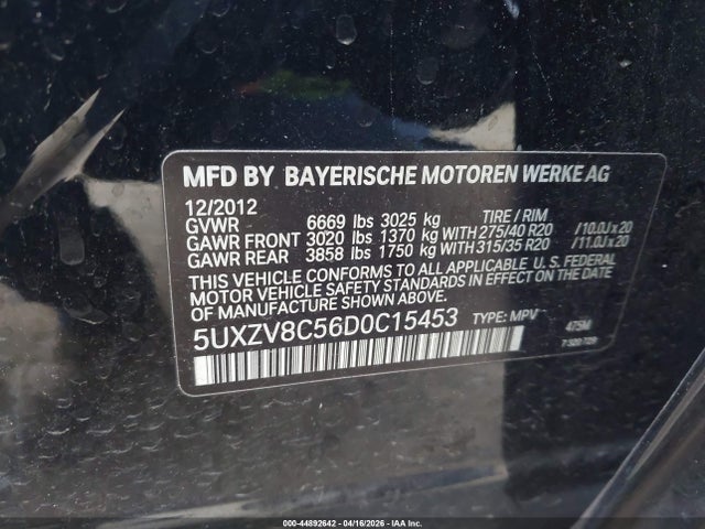 2013 BMW X5 5UXZV8C56D0C15453 Photo 8