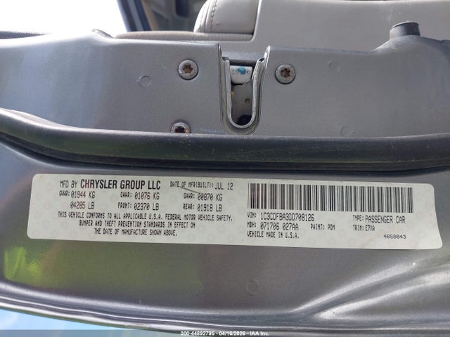 44892795 :رقم المزاد ، 1C3CDFBA3DD708126 vin ، 2013 Dodge Dart Sxt مزاد بيع