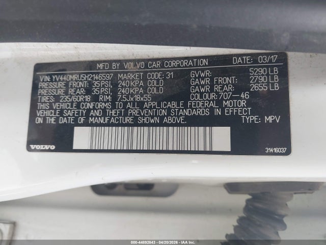 YV440MRU5H2146597 Volvo Xc60 T5 Inscription