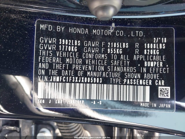 JHMFC1F3XJX005903 Honda Civic Ex-t