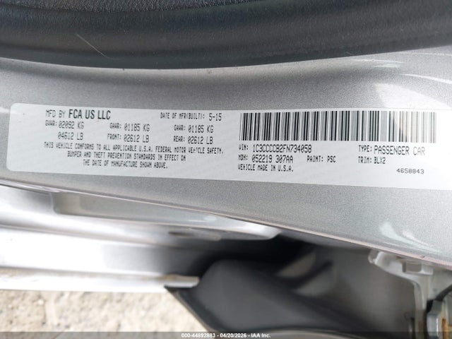 Aukcja sprzedaży 2015 Chrysler 200 C, vin: 1C3CCCCB2FN734058, numer aukcji: 44892883