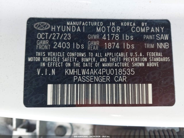 Продажа на аукционе авто 2023 Hyundai Elantra N, vin: KMHLW4AK4PU018535, номер лота: 44892895