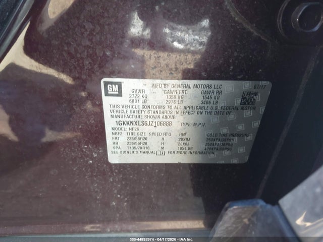 1GKKNXLS6JZ106888 GMC Acadia Denali