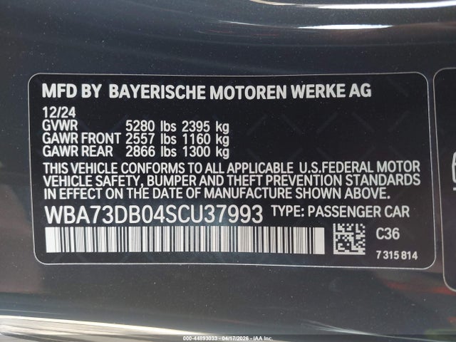 WBA73DB04SCU37993 BMW M440i Xdrive
