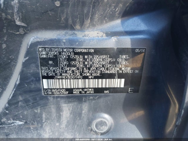 Toyota Rav4 Xle 2014 JTMRFREV3ED077492 Image 9
