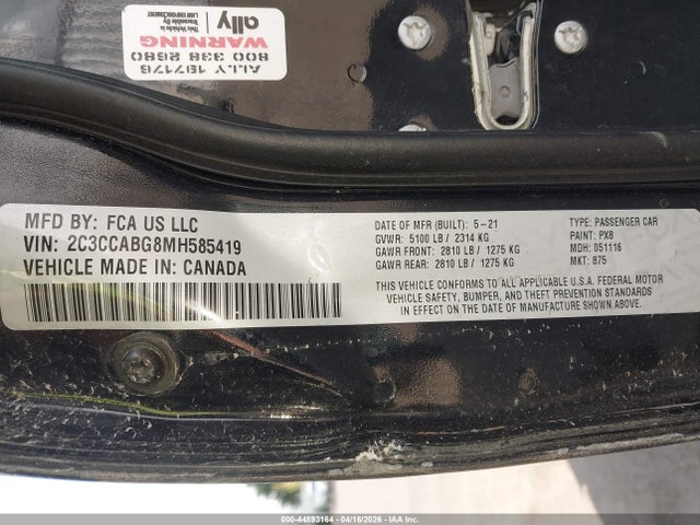 Aukcja sprzedaży 2021 Chrysler 300 300s, vin: 2C3CCABG8MH585419, numer aukcji: 44893164