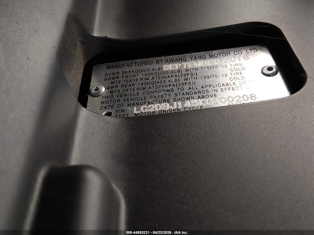 Kymco Usa Inc Like 150 2019 LC2DBJ145KC100208 Image 16