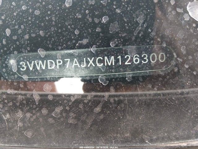 Aukcja sprzedaży 2012 Volkswagen Jetta 2.5l Se, vin: 3VWDP7AJXCM126300, numer aukcji: 44893254