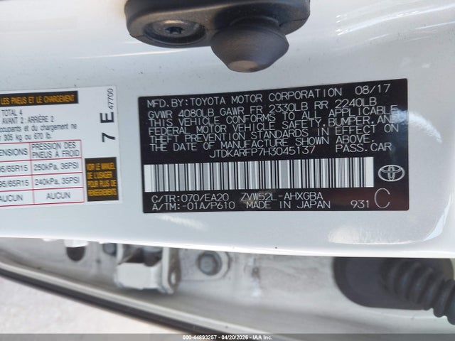 JTDKARFP7H3045137 Toyota Prius Prime Premium