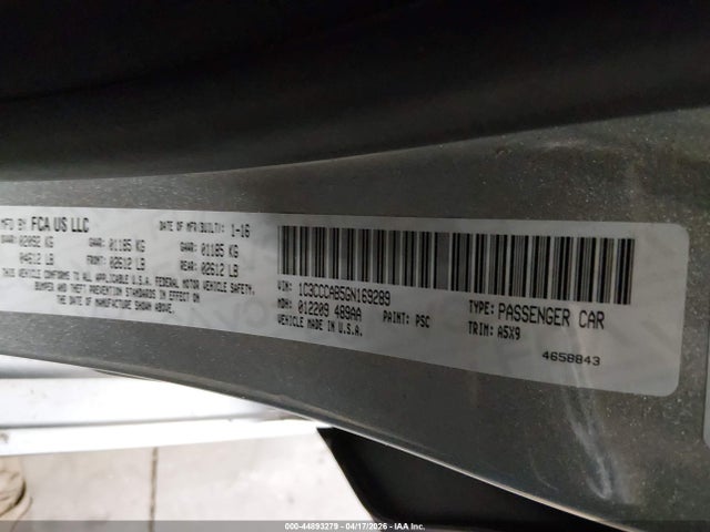 Aukcja sprzedaży 2016 Chrysler 200 Limited, vin: 1C3CCCAB5GN169289, numer aukcji: 44893279