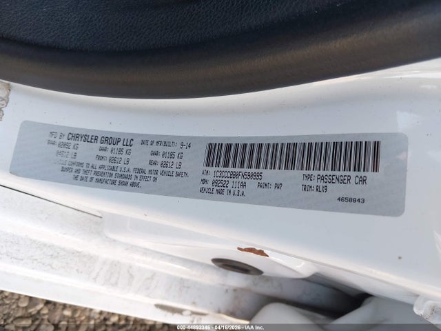 Продаж на аукціоні авто 2015 Chrysler 200 S, vin: 1C3CCCBB0FN590995, номер лоту: 44893346