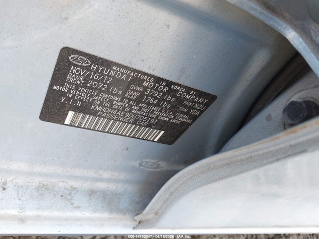 Aukcja sprzedaży 2013 Hyundai Elantra Limited, vin: KMHDH4AE9DU705191, numer aukcji: 44893347
