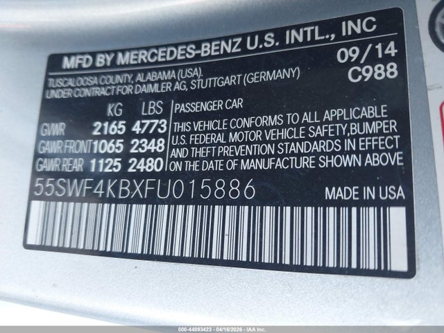 2015 MERCEDES-BENZ C 300 55SWF4KBXFU015886 Photo 8