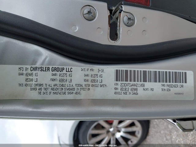 Продажа на аукционе авто 2010 Chrysler 300c Srt8, vin: 2C3CA7CW4AH211058, номер лота: 44893544