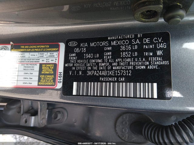 KIA RIO S 2019 3KPA24AB1KE157312 Image 9