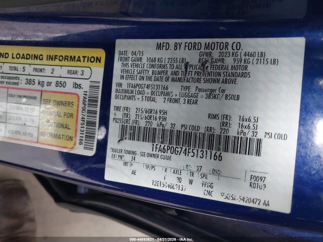 1FA6P0G74F5131166 Ford FUSION S