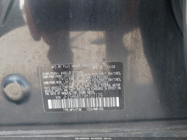 Продажа на аукционе авто 2009 Subaru Forester 2.5x L.l. Bean Edition, vin: JF2SH64679H707129, номер лота: 44893638