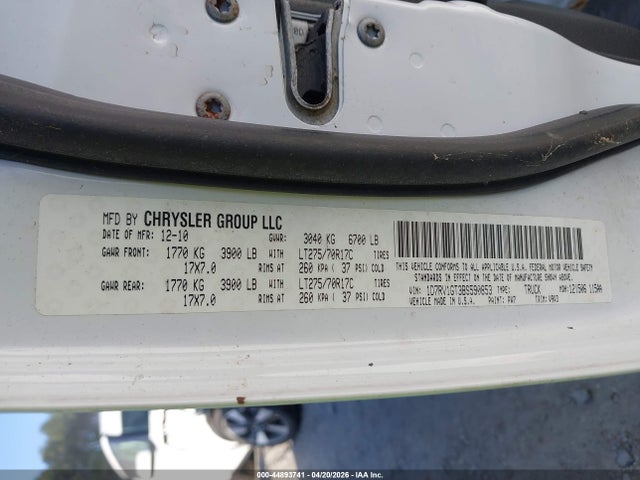 44893741 :رقم المزاد ، 1D7RV1GT3BS590853 vin ، 2011 Ram Ram 1500 St مزاد بيع