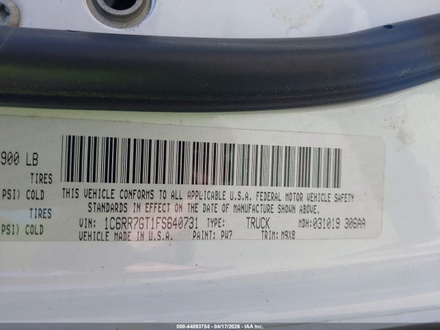 Продажа на аукционе авто 2015 Ram 1500 Big Horn, vin: 1C6RR7GT1FS640731, номер лота: 44893754