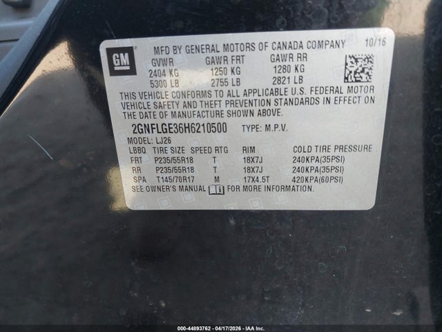 Chevrolet Equinox Premier 2017 2GNFLGE36H6210500 Image 9