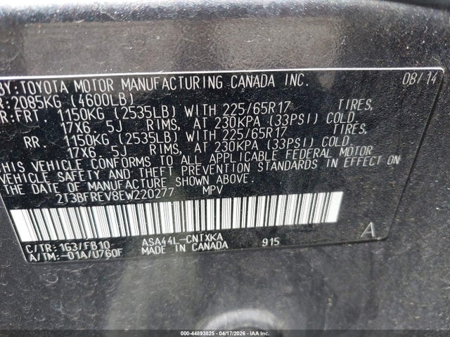 Toyota RAV4 LE 2014 2T3BFREV8EW220277 Image 9