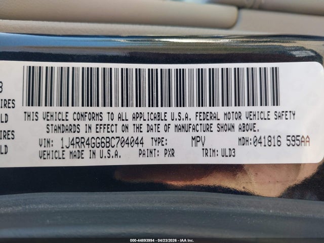 Aukcja sprzedaży 2011 Jeep Grand Cherokee Laredo, vin: 1J4RR4GG6BC704044, numer aukcji: 44893994