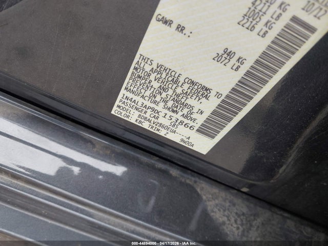 Aukcja sprzedaży 2013 Nissan Altima 2.5 Sl, vin: 1N4AL3AP9DC153866, numer aukcji: 44894000