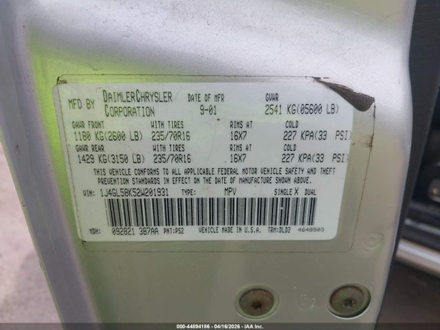 2002 JEEP LIBERTY 1J4GL58K52W201931 Photo 8