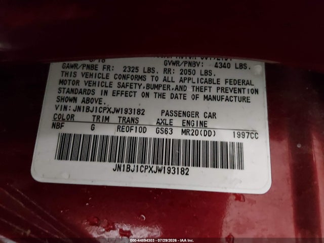 2018 Nissan Rogue Sport S მანქანა იყიდება აუქციონზე, vin: JN1BJ1CPXJW193182, აუქციონის ნომერი: 44894303