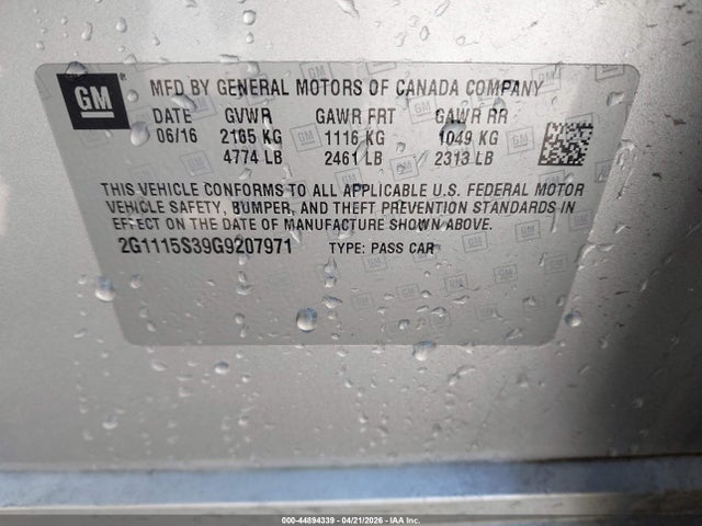 2G1115S39G9207971 Chevrolet Impala 2lt