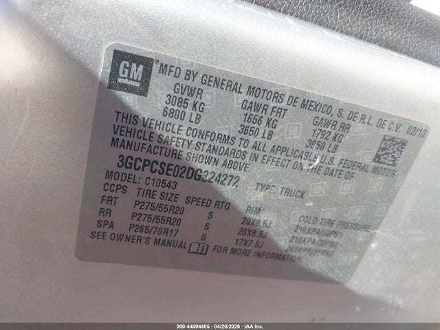 Aukcja sprzedaży 2013 Chevrolet Silverado 1500 Lt, vin: 3GCPCSE02DG324272, numer aukcji: 44894405