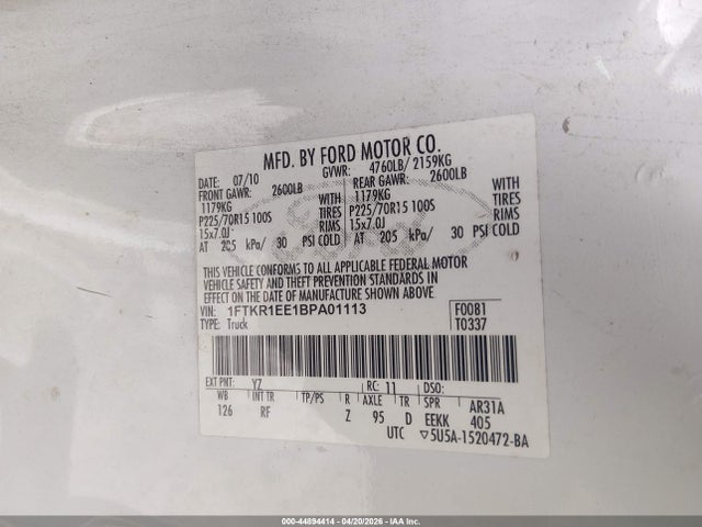 2011 FORD RANGER 1FTKR1EE1BPA01113 Photo 8