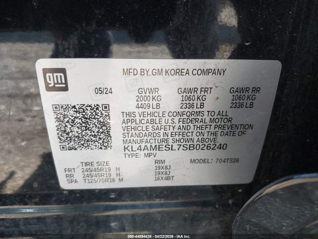 Продажа на аукционе авто 2025 Buick Encore Gx Sport Touring Awd, vin: KL4AMESL7SB026240, номер лота: 44894428