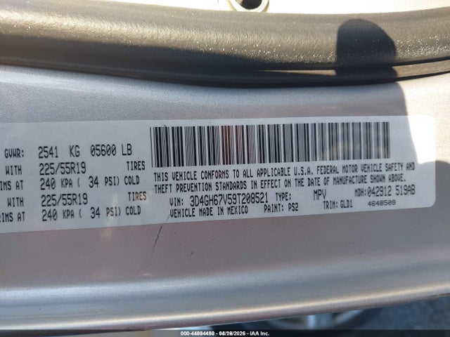 Продаж на аукціоні авто 2009 Dodge Journey R/t, vin: 3D4GH67V59T208521, номер лоту: 44894450
