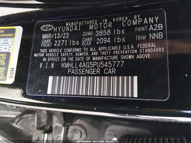 Aukcja sprzedaży 2023 Hyundai Elantra Se, vin: KMHLL4AG5PU545777, numer aukcji: 44894486