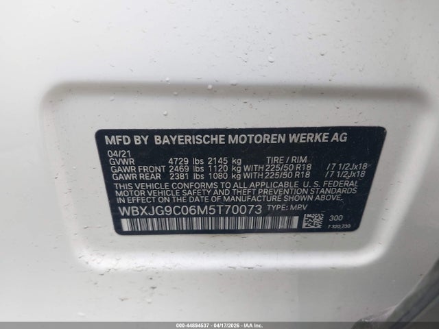 Продажа на аукционе авто 2021 Bmw X1 Xdrive28i, vin: WBXJG9C06M5T70073, номер лота: 44894537