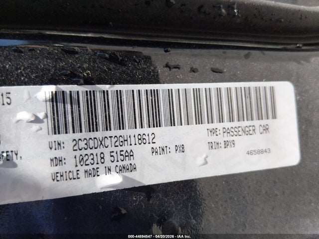 44894547 :رقم المزاد ، 2C3CDXCT2GH118612 vin ، 2016 Dodge Charger R/t مزاد بيع