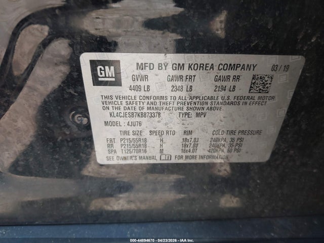 Buick Encore Awd Preferred 2019 KL4CJESB7KB873378 Image 9