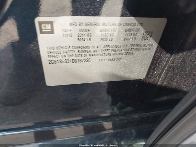 2013 CADILLAC XTS 2G61S5S31D9167226 Photo 8