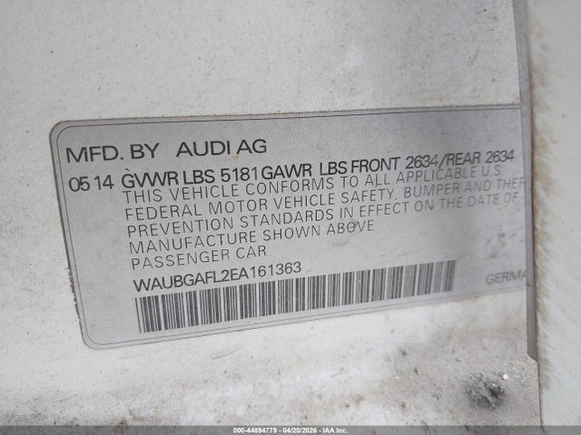 Продажа на аукционе авто 2014 Audi S4 3.0t Premium Plus, vin: WAUBGAFL2EA161363, номер лота: 44894779