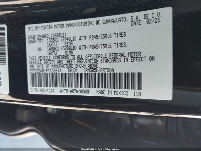 Aukcja sprzedaży 2023 Toyota Tacoma Sr5 V6, vin: 3TYCZ5AN1PT132674, numer aukcji: 44894781