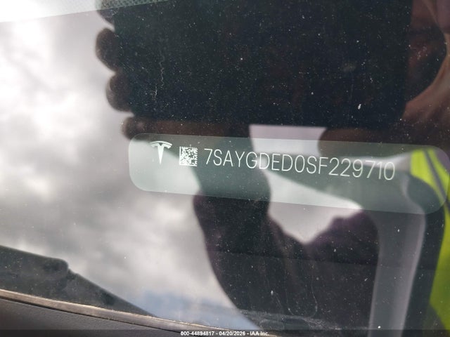 44894817 :رقم المزاد ، 7SAYGDED0SF229710 vin ، 2025 Tesla Model Y Long Range Dual Motor Rear-wheel Drive مزاد بيع