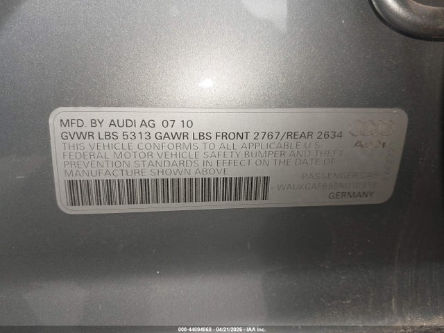 44894868 :رقم المزاد ، WAUKGAFB9BN010919 vin ، 2011 Audi A6 3.0 Premium مزاد بيع