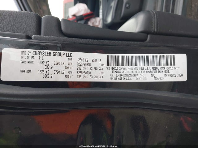 Aukcja sprzedaży 2011 Jeep Grand Cherokee Laredo, vin: 1J4RR4GG0BC704007, numer aukcji: 44894906