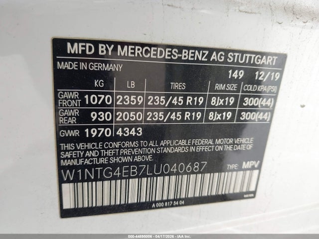 Mercedes-Benz GLA 250 2020 W1NTG4EB7LU040687 Image 9