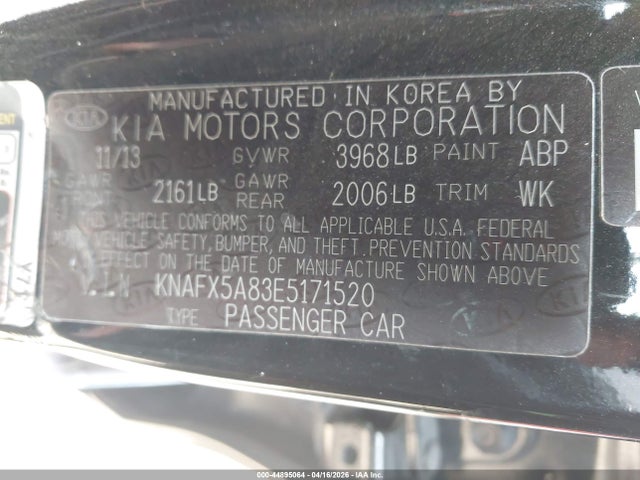 Продаж на аукціоні авто 2014 Kia Forte Ex, vin: KNAFX5A83E5171520, номер лоту: 44895064