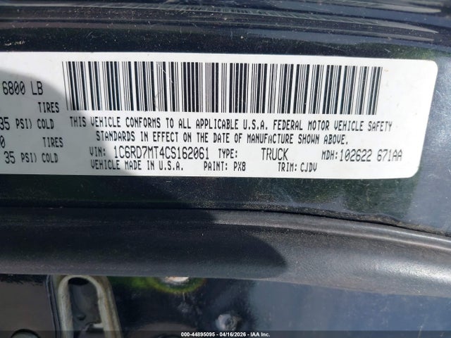 Продаж на аукціоні авто 2012 Ram 1500 Sport, vin: 1C6RD7MT4CS162061, номер лоту: 44895095